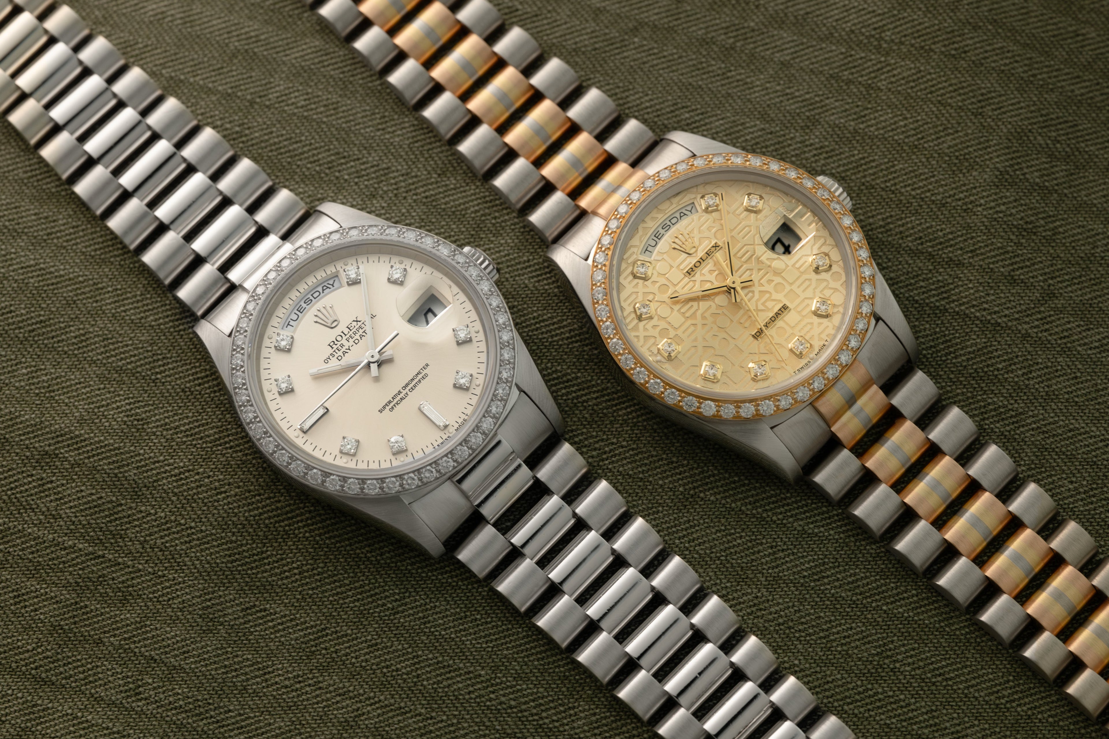 Day-Date 18346 Platinum Silver Diamond Dial President 36mm
