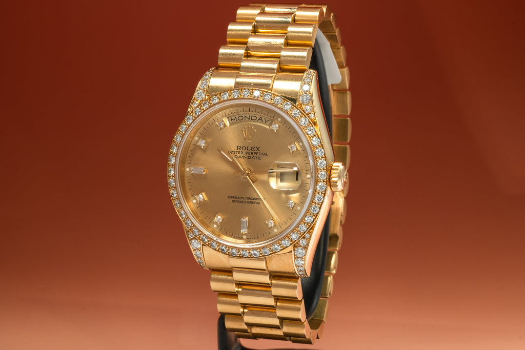 Day-Date President 18388 'Diamond Lugs' Champagne Diamond Dial Yellow Gold 36mm