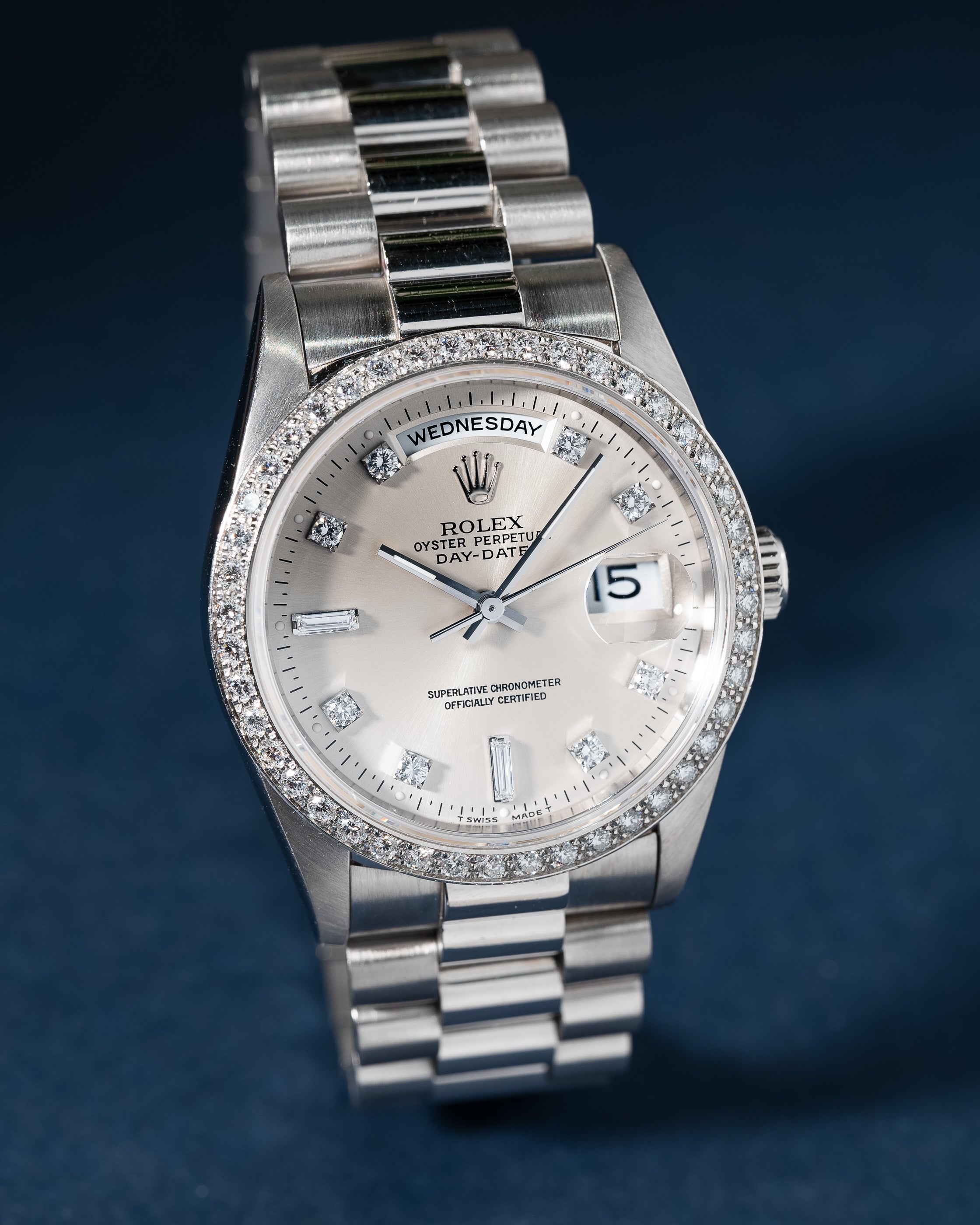 Day-Date 18346 Platinum Silver Diamond Dial President 36mm