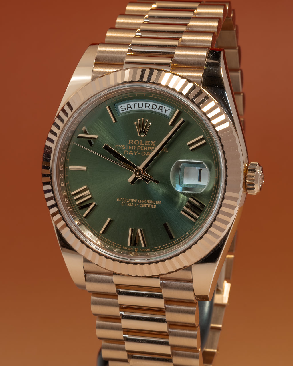 2023 Rolex Day-Date 228235 Olive Green Dial with Box and Papers