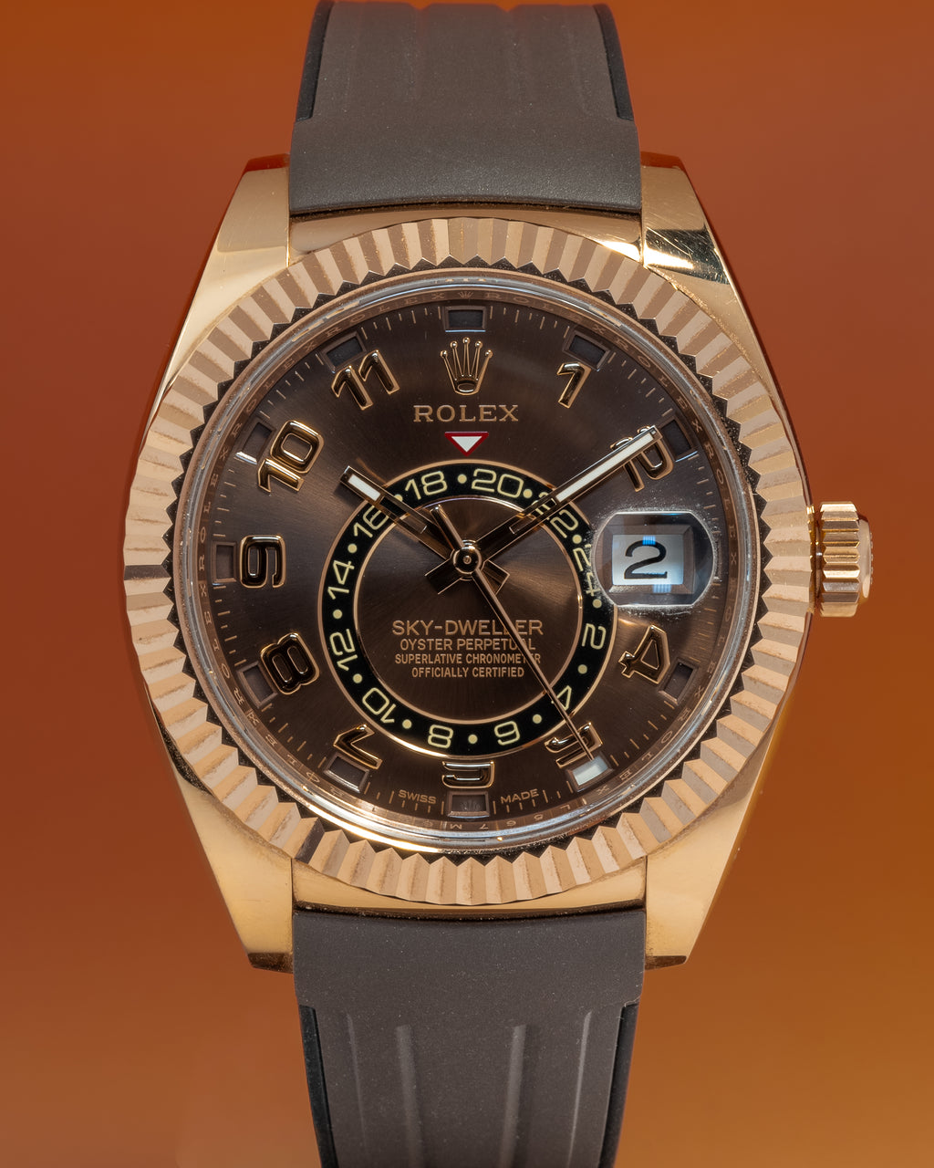 2016 Rolex Sky-Dweller 326135 Chocolate Arabic Dial with Box and Papers