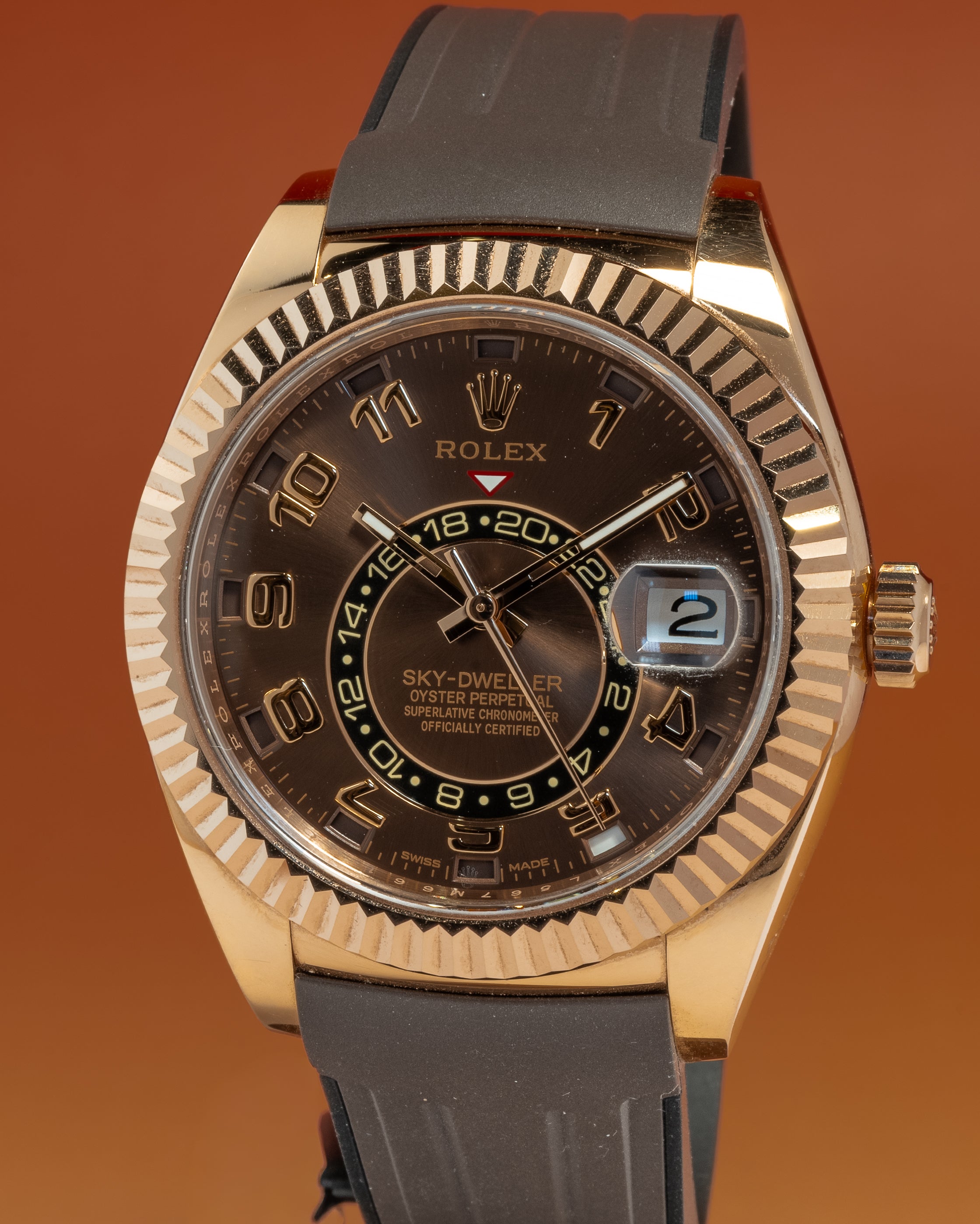 2016 Rolex Sky-Dweller 326135 Chocolate Arabic Dial with Box and Papers